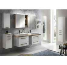 Badmöbel-Set Möbelpartner Duo 1652 BxHxT 165,2 x 61,5 x 50 cm Frontfarbe weiß mit Waschtisch Keramik weiß