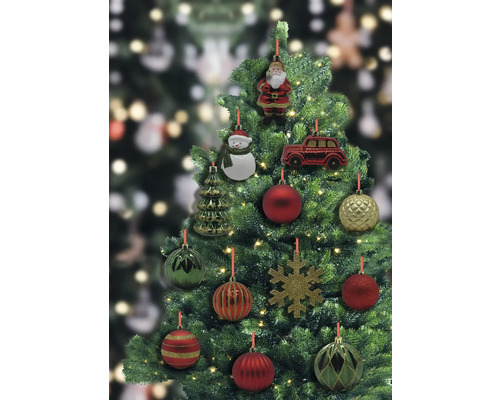 Arbre de Noël décoré avec boules et figurines