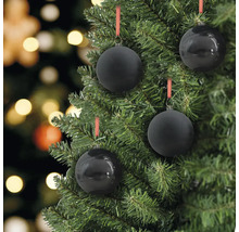 Weihnachtsbaum mit schwarzen Kugeln