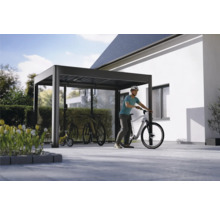 Fahrradunterstand mit Solardach und Fahrrädern