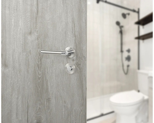 Badezimmertür mit Türbeschlag und WC-Schloss