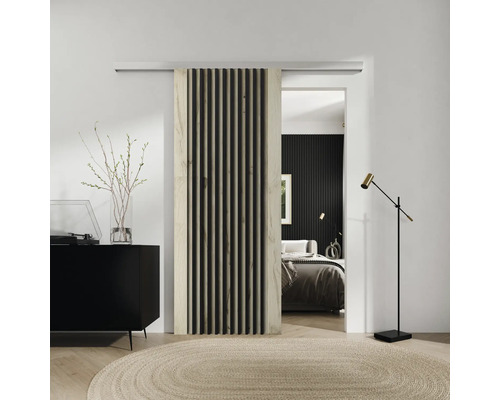 Schiebetürblatt LAMELLO FUSION PRO 01 Balkeneiche Furnier 950x2030 mm für Beschlag Selir Links/Rechts