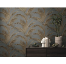 Vliestapete 39980-3 Metropolis by Michalsky 6 Palmenblätter grau gold