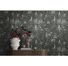 Vliestapete 39982-1 Pfau grau