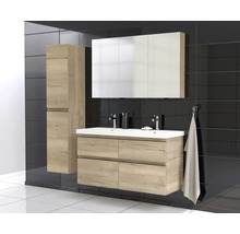 Jungborn Spiegelschrank TRENTA 120 x 14,4 x 72 cm Helifax eiche 3-türig IP 44