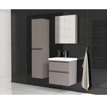 Jungborn Waschplatz TRENTA BxHxT 60x65x45 cm basalto glanz mit Keramik-Waschtisch Griffleiste schwarz