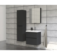 Jungborn Waschplatz TRENTA BxHxT 60x65x45 cm anthrazit matt mit Keramik-Waschtisch Griffleiste schwarz
