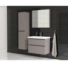 Jungborn Waschplatz TRENTA BxHxT 80x65x45 cm basalto glanz mit Keramik-Waschtisch Griffleiste schwarz