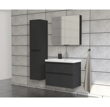 Jungborn Waschplatz TRENTA BxHxT 80x65x45 cm anthrazit matt mit Keramik-Waschtisch Griffleiste schwarz