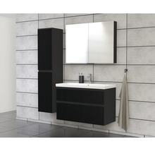 Jungborn Spiegelschrank TRENTA 100 x 14,4 x 72 cm schwarz zu A9276 matt 3-türig IP 44