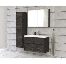 Jungborn Spiegelschrank TRENTA 100 x 14,4 x 72 cm schwarz zu LR29 matt 3-türig IP 44