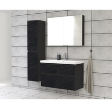 Jungborn Spiegelschrank TRENTA 100 x 14,4 x 72 cm schwarz zu U129 matt 3-türig IP 44