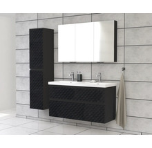 Jungborn Spiegelschrank TRENTA 120 x 14,4 x 72 cm schwarz zu U129 matt 3-türig IP 44