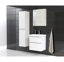 Jungborn Waschplatz TRENTA BxHxT 60x65x45 cm weiß glanz mit Keramik-Waschtisch Griffleiste chrom matt