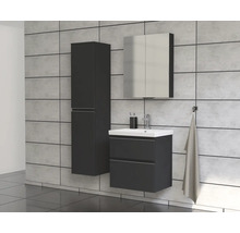 Jungborn Waschplatz TRENTA BxHxT 60x65x45 cm anthrazit matt mit Keramik-Waschtisch Griffleiste chrom matt