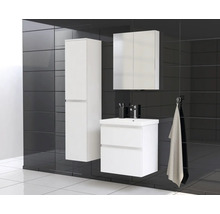 Jungborn Waschplatz TRENTA BxHxT 60x65x45 cm weiß matt mit Keramik-Waschtisch Griffleiste weiß