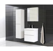 Jungborn Waschplatz TRENTA BxHxT 60x65x45 cm weiß glanz mit Keramik-Waschtisch Griffleiste weiß