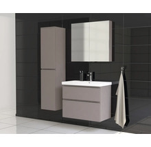 Jungborn Waschplatz TRENTA BxHxT 80x65x45 cm basalto glanz mit Keramik-Waschtisch Griffleiste chrom matt