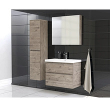 Jungborn Waschplatz TRENTA BxHxT 80x65x45 cm wellington eiche mit Keramik-Waschtisch Griffleiste chrom matt