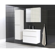 Jungborn Waschplatz TRENTA BxHxT 80x65x45 cm weiß matt mit Keramik-Waschtisch Griffleiste weiß