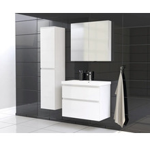 Jungborn Waschplatz TRENTA BxHxT 80x65x45 cm weiß glanz mit Keramik-Waschtisch Griffleiste weiß
