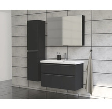 Jungborn Waschplatz TRENTA BxHxT 100x65x45 cm anthrazit matt mit Keramik-Waschtisch Griffleiste chrom matt