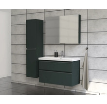 Jungborn Waschplatz TRENTA BxHxT 100x65x45 cm grün salvia matt mit Keramik-Waschtisch Griffleiste chrom matt