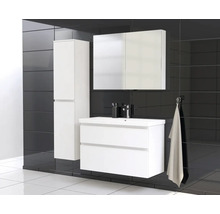 Jungborn Waschplatz TRENTA BxHxT 100x65x45 cm weiß matt mit Keramik-Waschtisch Griffleiste weiß