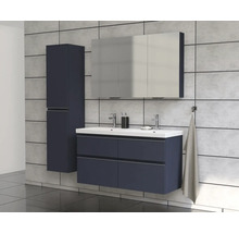 Modernes Badezimmerensemble mit Waschtischunterschrank, Spiegelschrank und Hochschrank