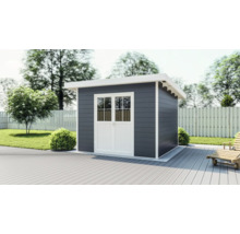 Gartenhaus mit Doppeltür auf Terrasse