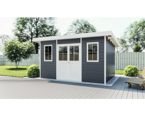 Abri de jardin avec double porte et fenêtres