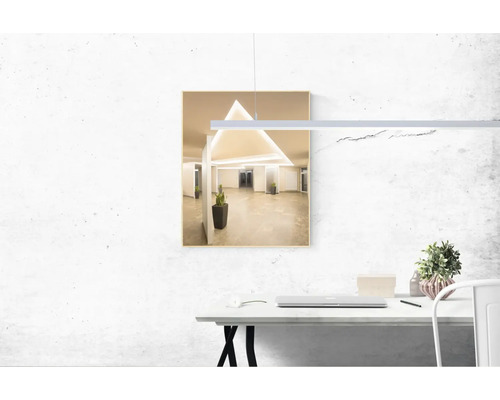 Représentation intérieure décorative avec éclairage et mobilier de bureau