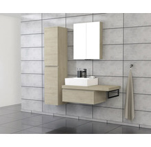 Modernes Badezimmer-Set mit Waschtisch, Spiegelschrank und Hochschrank