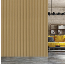 Design d''intérieur avec mur de lambris en bois et espace de vie