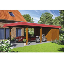 Carport avec débarras, voiture et moto