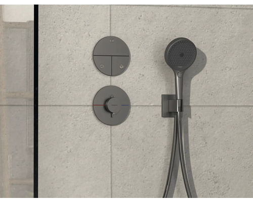 Ensemble de douche avec douchette à main et thermostat mural