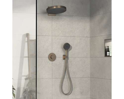 Duschset mit Kopfbrause und Handbrause im Badezimmer