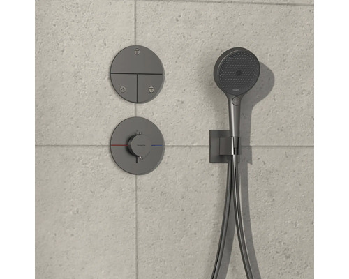 Ensemble de douche avec douchette à main et robinet thermostatique pour montage mural
