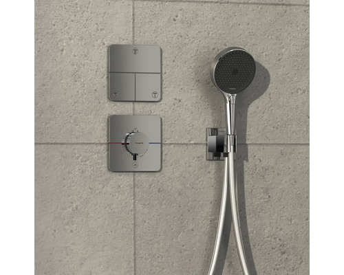 Aufputz Duscharmaturset mit Handbrause, Thermostat und Umsteller