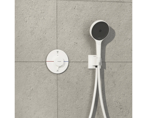 Ensemble de douche apparent avec douchette à main et mitigeur thermostatique