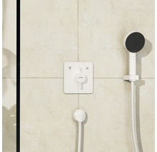Aufputz Duscharmatur mit Handbrause an der Wand montiert