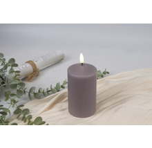 Bougie LED en cire véritable d 7 cm h 15 cm cire violet