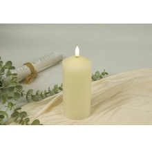 Bougie LED en cire véritable d 7 cm h 17 cm cire crème