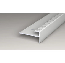 Aluminium Treppenkantenprofil mit geriffelter Oberfläche und Befestigungslöchern
