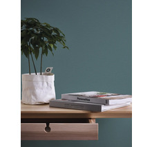 Vliestapete 3957-64 French Affair Uni dezente Struktur petrol