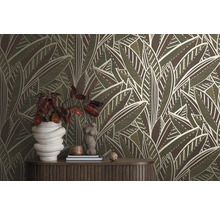 Vliestapete 39933-1 French Affair Palmenblätter rot glänzend