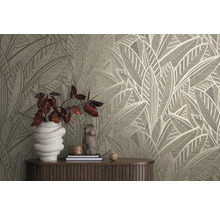 Vliestapete 39933-2 French Affair Palmenblätter beige glänzend