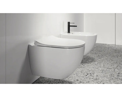 WC suspendu et bidet dans la salle de bain