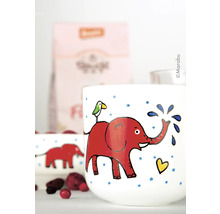 Tasse avec motif éléphant et oiseau