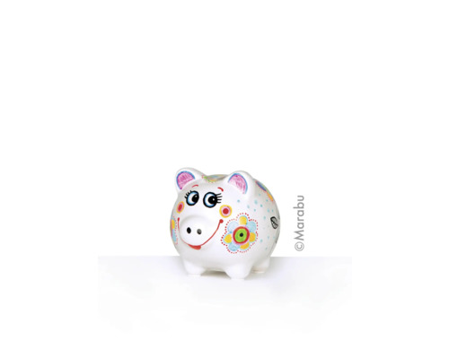 Keramik Sparschwein mit Blumenmuster